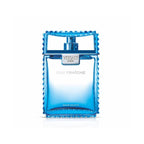 Refect Beauty Versace Eau Fraiche Eau de Toilette in a blue glass bottle with a textured geometric frame