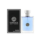 Refect Beauty Versace Pour Homme Eau de Toilette 100ml bottle with its iconic black and white branded gift box