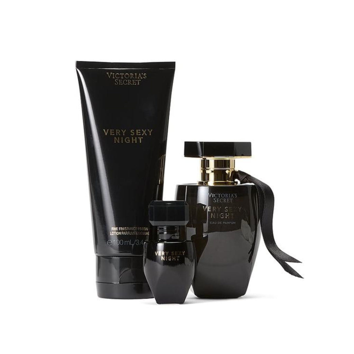 Refect Beauty Victoria Secret Very Sexy Night fragrance gift set featuring perfume, mini perfume, and body lotion.