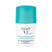 Refect Beauty Vichy 48H anti-perspirant roll-on deodorant for sensitive skin in a white bottle with a teal cap