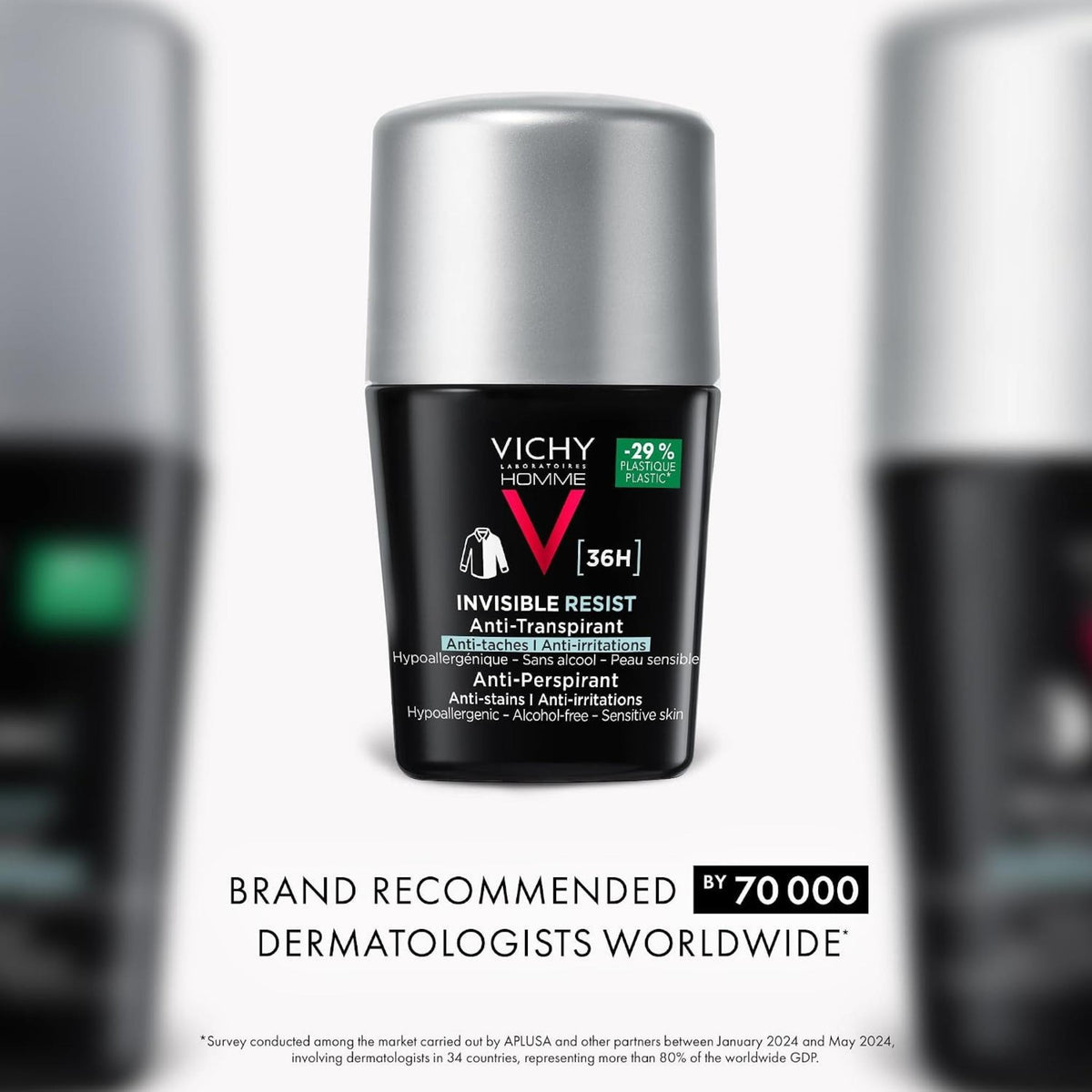 Refect Beauty Vichy Homme Invisible Resist 36H anti-perspirant roll-on deodorant for sensitive skin