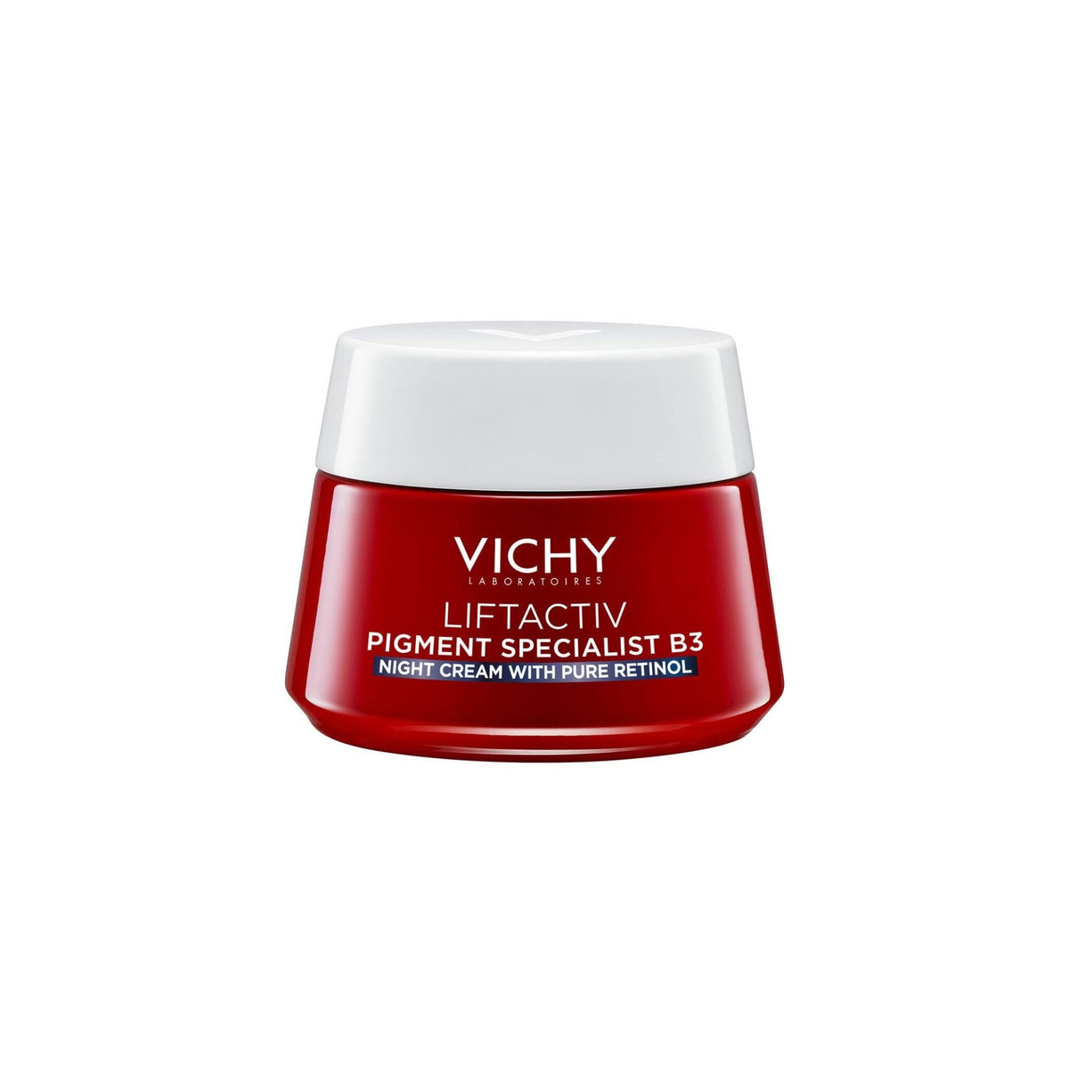 Refect Beauty Vichy Liftactiv B3 night cream jar with pure retinol for skin tone correction and anti-aging.