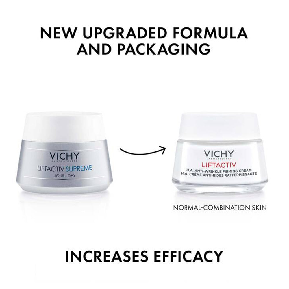 Refect Beauty Vichy Liftactiv Supreme anti-aging moisturizer jars showing old and new packaging comparison