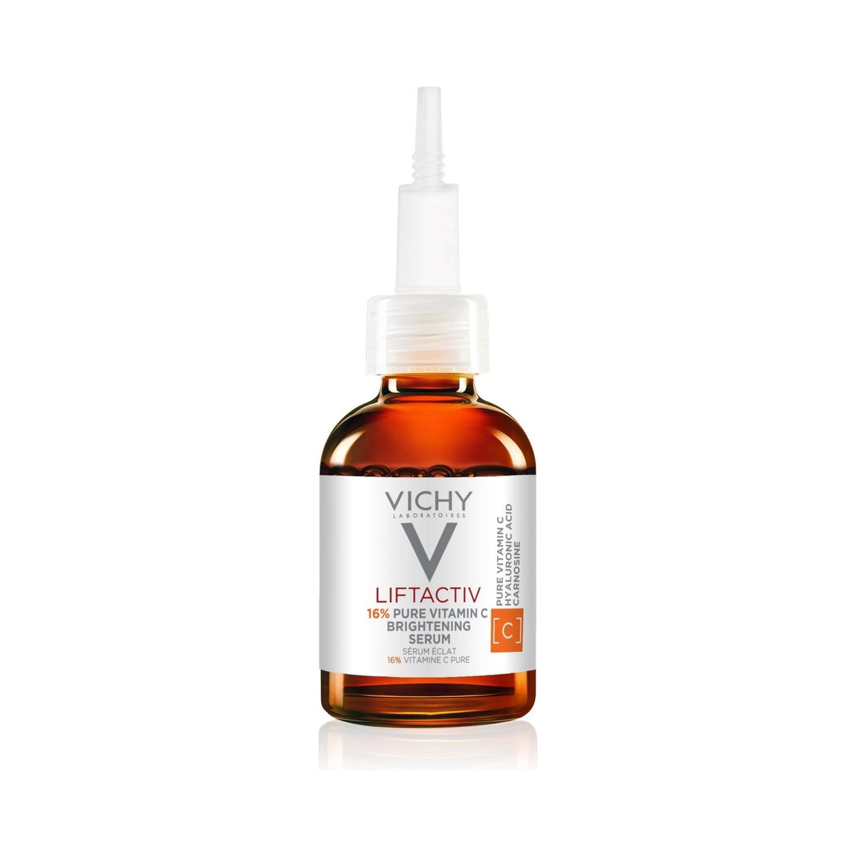 Refect Beauty Vichy Liftactiv Vitamin C brightening serum in an amber glass bottle with a white dropper cap. Main image