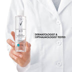 Refect Beauty Vichy Purete Thermale 3-in-1 micellar water bottle held by a person in a white lab coat
