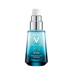 Refect Beauty Vichy Mineral 89 Eye repairing serum in a blue glass pump bottle for hydrating and brightening eye care.