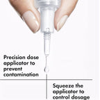 Refect Beauty Vichy H.A Epidermic Filler Serum precision dose applicator dispensing a drop of anti-ageing serum
