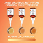 Refect Beauty Vichy Liftactiv Vitamin C Serum bottles showing natural amber color gradient for skincare transparency