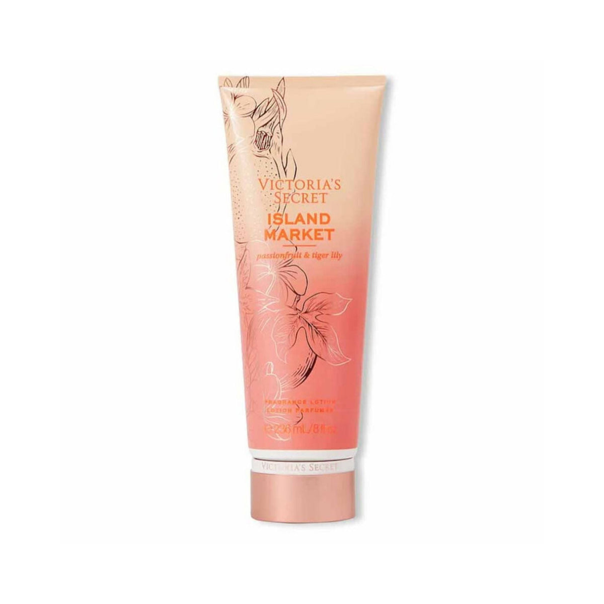 Refect Beauty Victoria's Secret Island Market Sunlit Resort body lotion in a peach and coral gradient squeeze tube.
