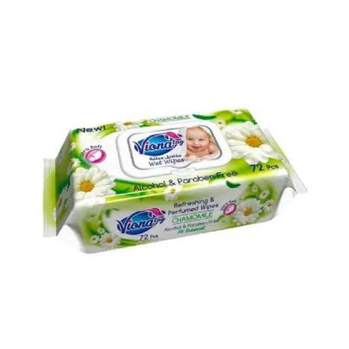 Refect Beauty Viona Chamomile wet wipes pack with 72 soft, alcohol-free cleansing wipes for gentle skincare. Main image