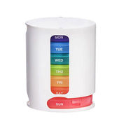 Refect Beauty 7-day vertical pill organizer with colorful detachable daily compartments and white storage tower