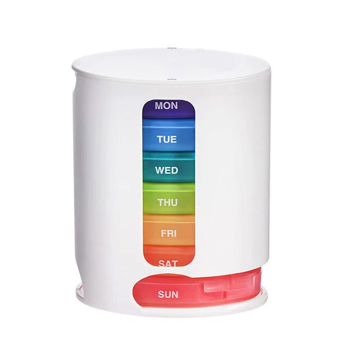 Refect Beauty 7-day vertical pill organizer with colorful detachable daily compartments and white storage tower
