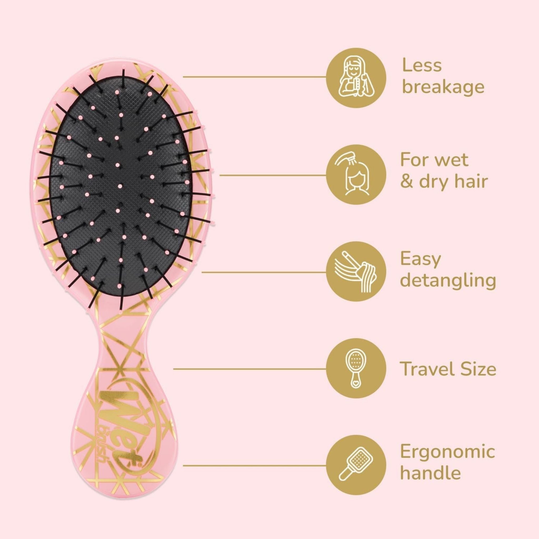 Wet Brush Mini Detangle-Geo Hearts Secondary image
