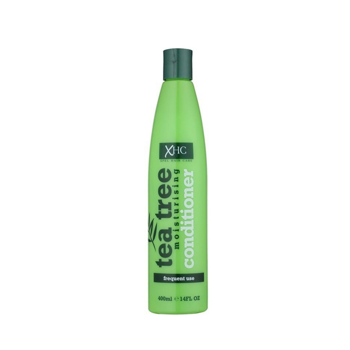 Refect Beauty Xpel Tea Tree Moisturising Conditioner in a green 400ml bottle for hydrating and smoothing hair.