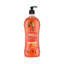 Refect Beauty YARA peach shower gel in a clear 1-liter pump bottle with orange gel and fresh peach illustrations.