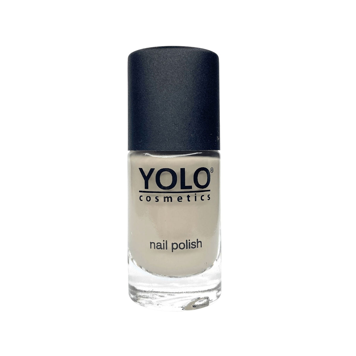 Refect Beauty Yolo Limited Edition nail polish in a neutral beige shade with a glossy finish in a glass bottle.