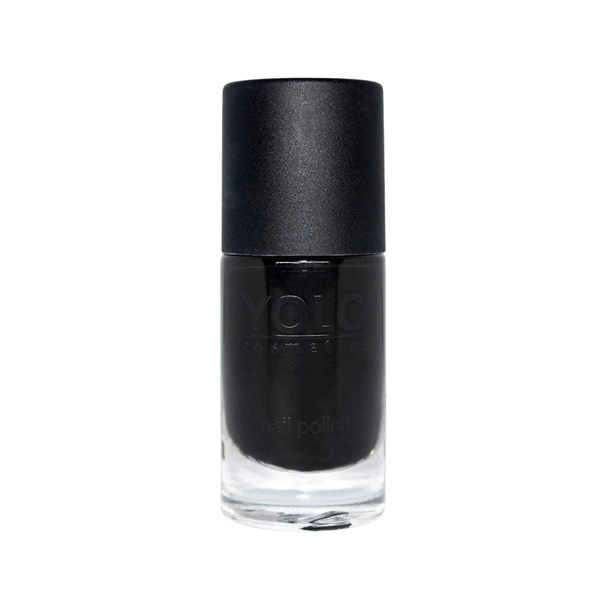 Refect Beauty Yolo Nail Polish in a deep black creamy formula with a glossy finish in a glass bottle 156