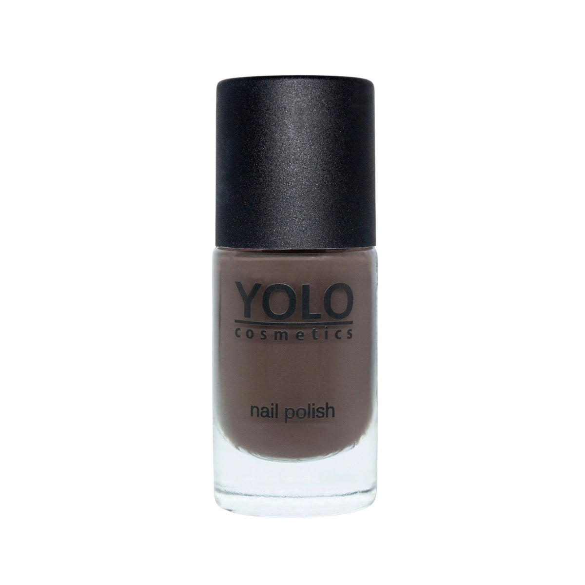 Refect Beauty Yolo Nail Polish in a rich brown creamy shade with a sleek black cap in a glass bottle. 192