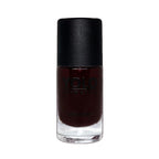 Refect Beauty Yolo creamy nail polish in a deep dark burgundy shade with a smooth glossy finish in a glass bottle.