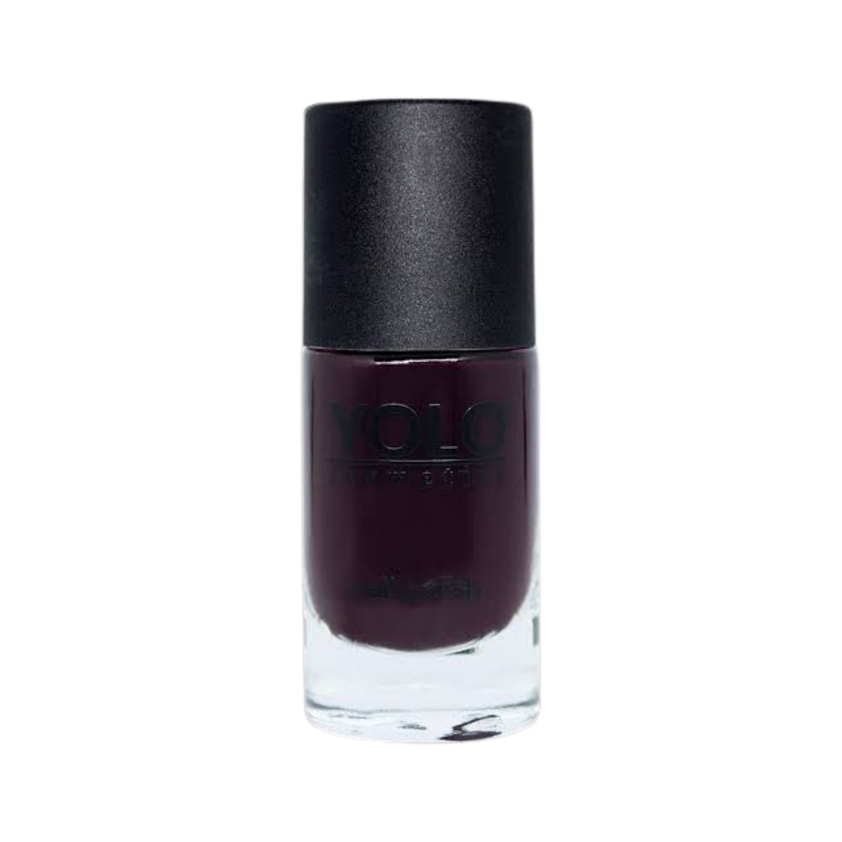 Refect Beauty Yolo creamy nail polish in a deep dark burgundy shade with a smooth glossy finish in a glass bottle. 132