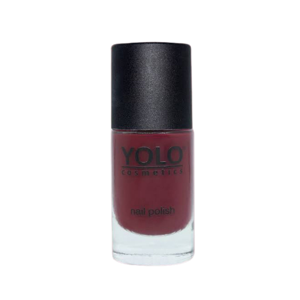 Refect Beauty Yolo Nail Polish in a deep burgundy creamy shade with a smooth, glossy finish in a glass bottle. 131
