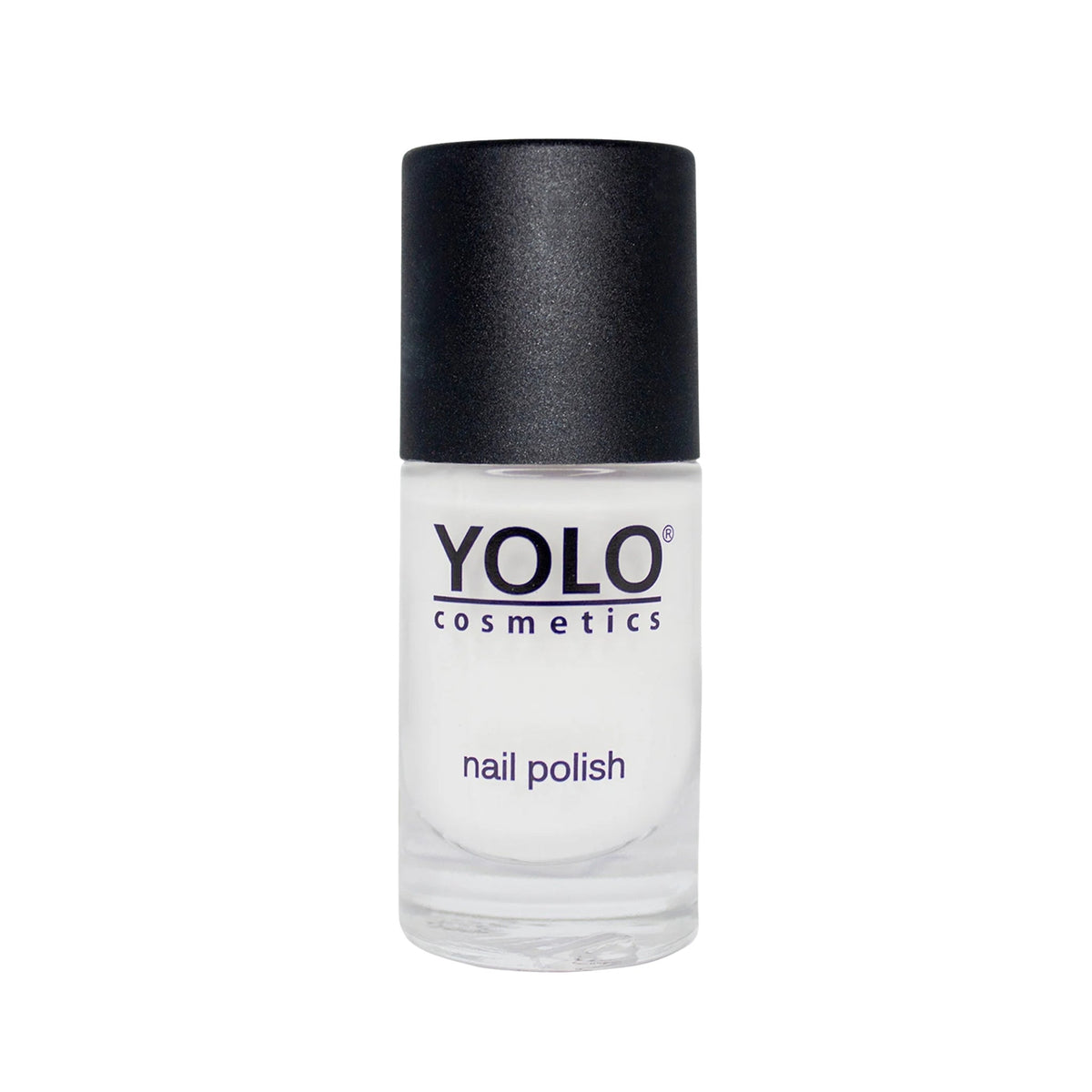 Refect Beauty Yolo Nail Polish in a clear creamy shade with a black cap in a glass bottle 215