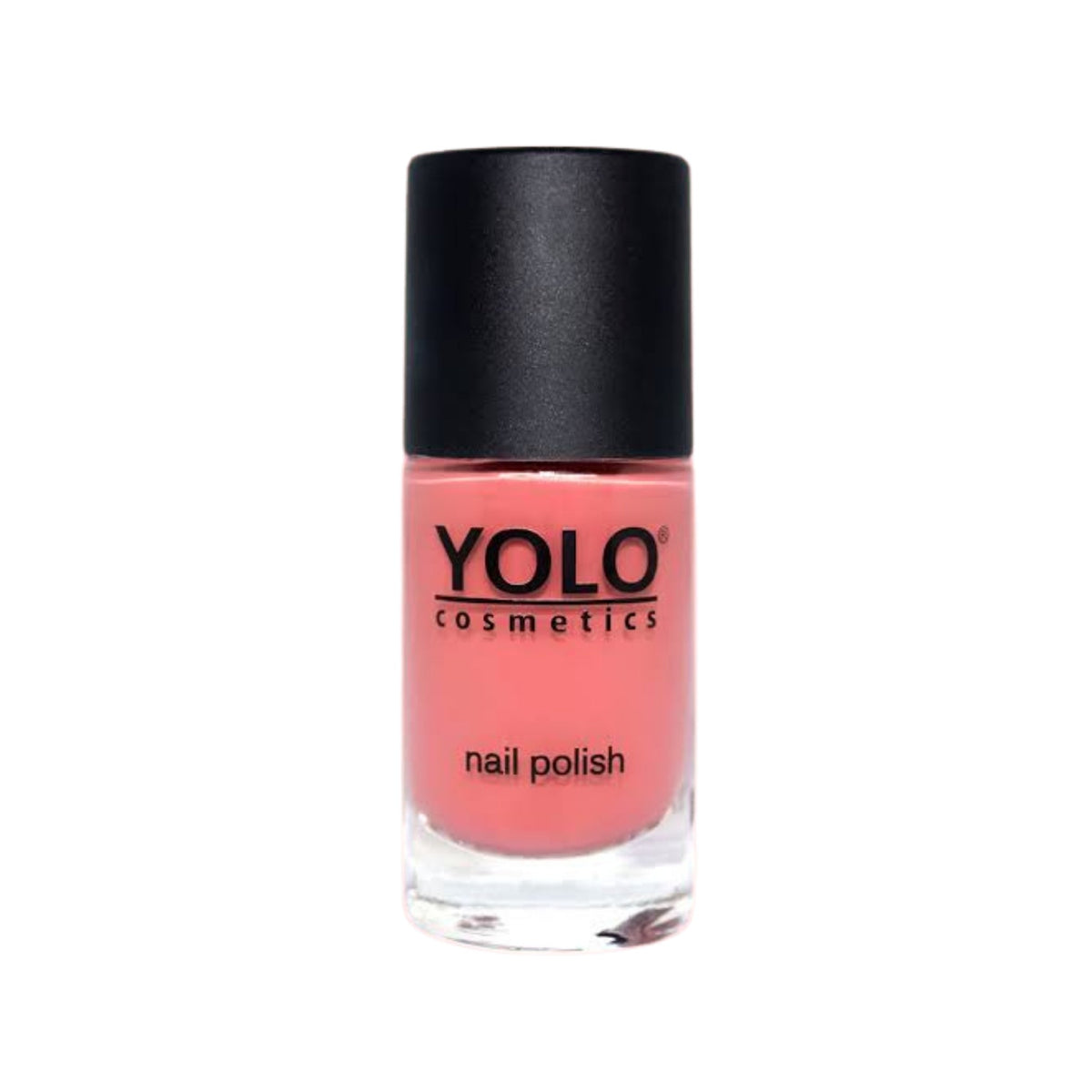 Refect Beauty Yolo Nail Polish in a creamy coral pink shade with a smooth, glossy finish in a glass bottle. 240