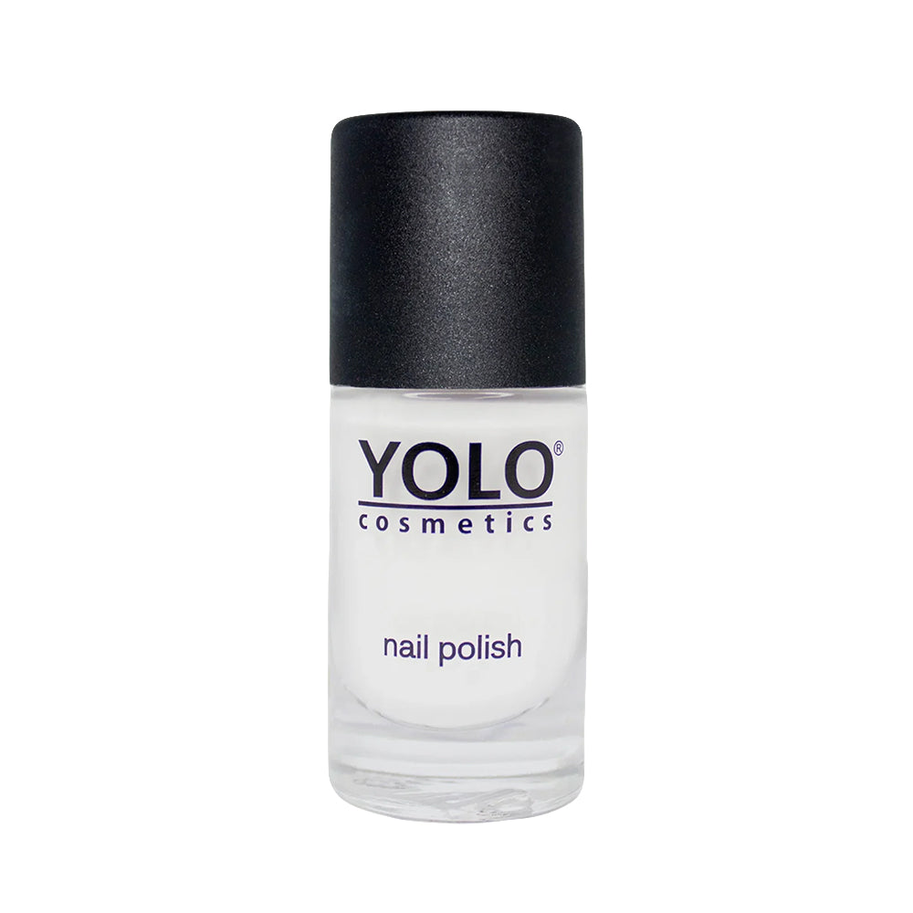 Refect Beauty Yolo Nail Polish Creamy in a clear glass bottle with a black cap for a smooth, glossy manicure finish.