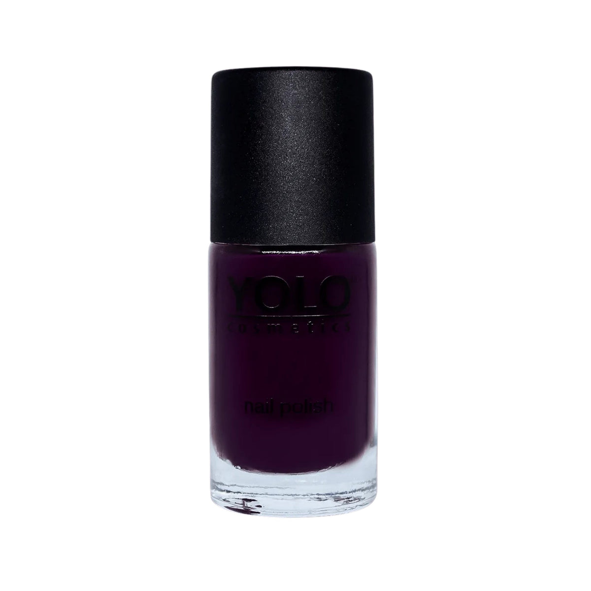 Refect Beauty Yolo Nail Polish in a deep dark purple shade with a smooth creamy finish in a glass bottle. 193