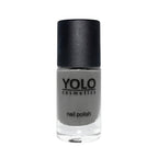 Refect Beauty Yolo Nail Polish in a creamy grey shade with a smooth, glossy finish in a glass bottle.