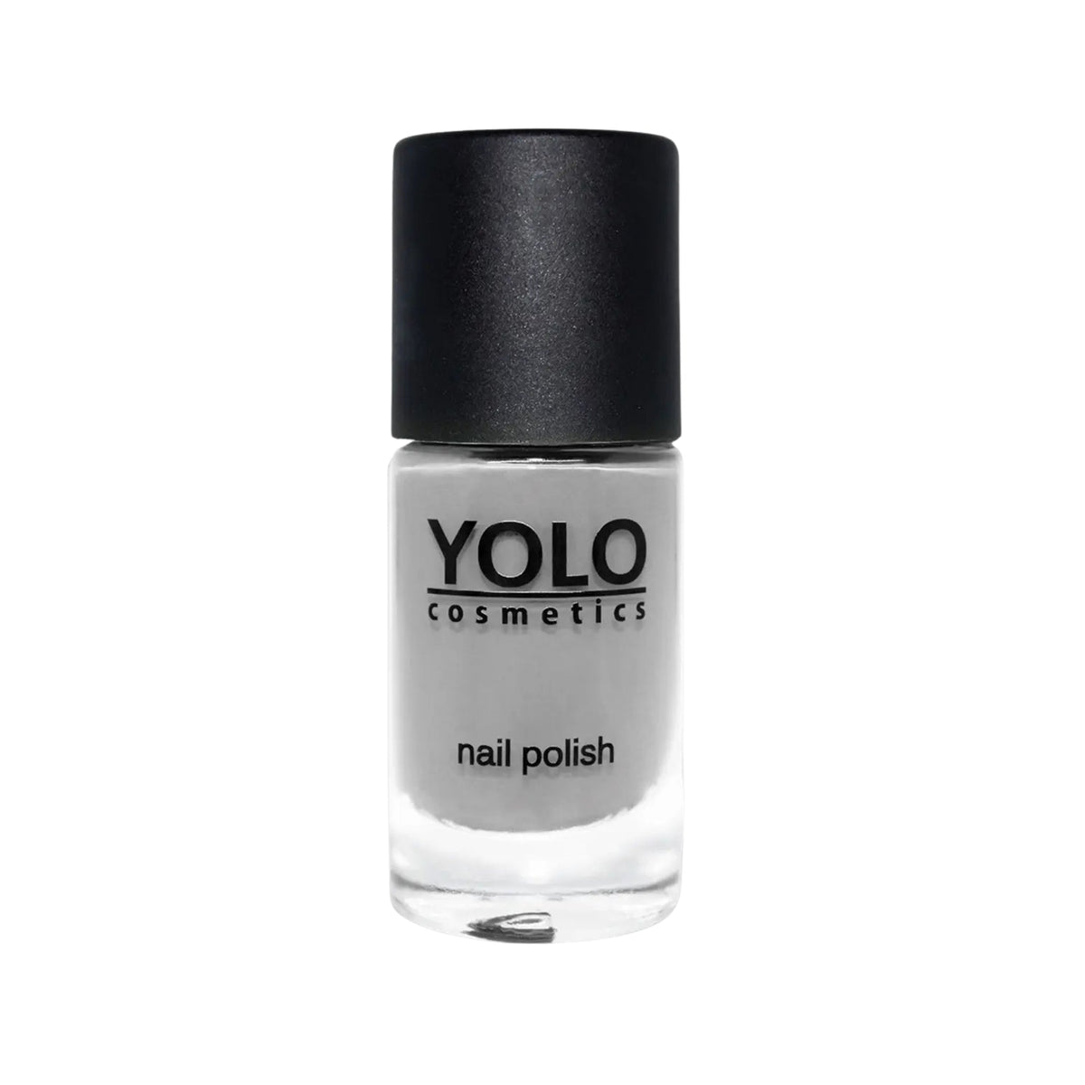 Refect Beauty Yolo Nail Polish Creamy in a neutral grey shade with a smooth, opaque finish in a glass bottle. 185