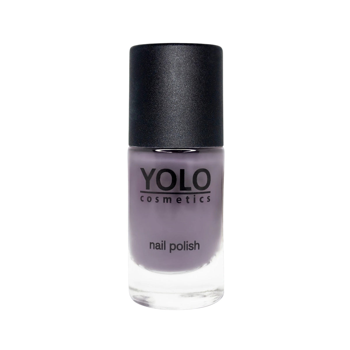 Refect Beauty Yolo Nail Polish in a creamy muted purple shade with a smooth, glossy finish in a glass bottle. 186