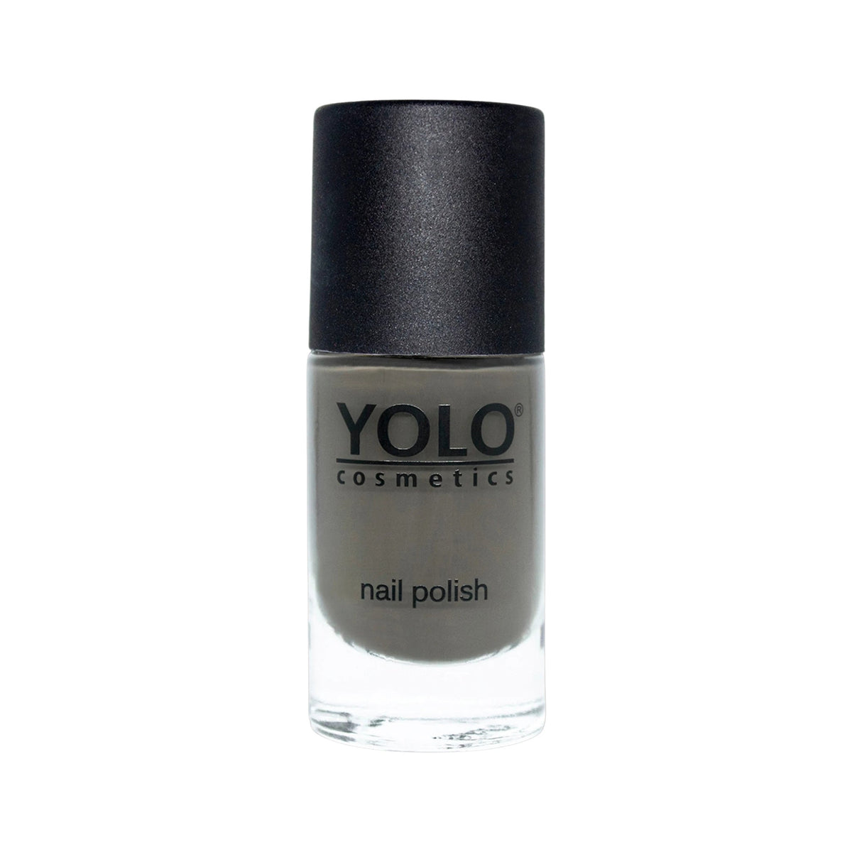 Refect Beauty Yolo Nail Polish in a neutral grey shade with a smooth creamy finish in a glass bottle. 201
