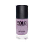 Refect Beauty Yolo shimmer nail polish in a soft lavender purple shade with a black cap in a glass bottle