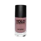 Refect Beauty Yolo Nail Polish Creamy in a dusty rose shade with a smooth glossy finish in a glass bottle.