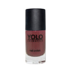 Refect Beauty Yolo Nail Polish Creamy in a deep mauve shade with a smooth, glossy finish in a glass bottle.