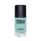 Refect Beauty Yolo Nail Polish in a creamy mint green shade with a smooth, glossy finish in a glass bottle.