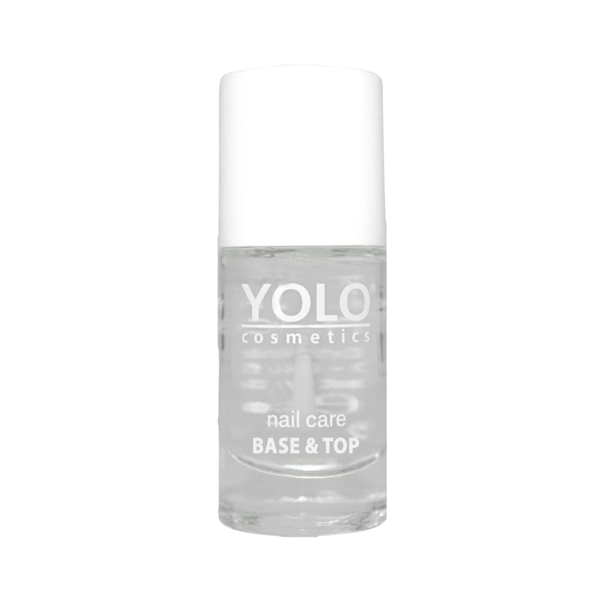 Refect Beauty Yolo Nail Care Base & Top clear 2-in-1 nail polish treatment in a glass bottle with white cap