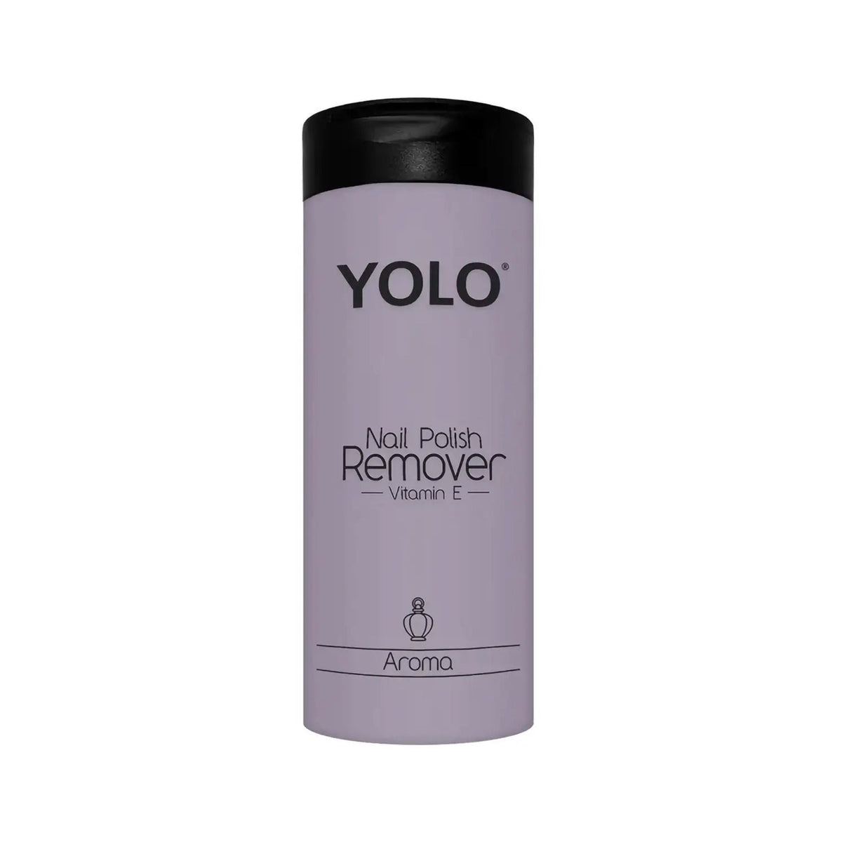 Refect Beauty YOLO nail polish remover bottle in light purple with Vitamin E and a black cap