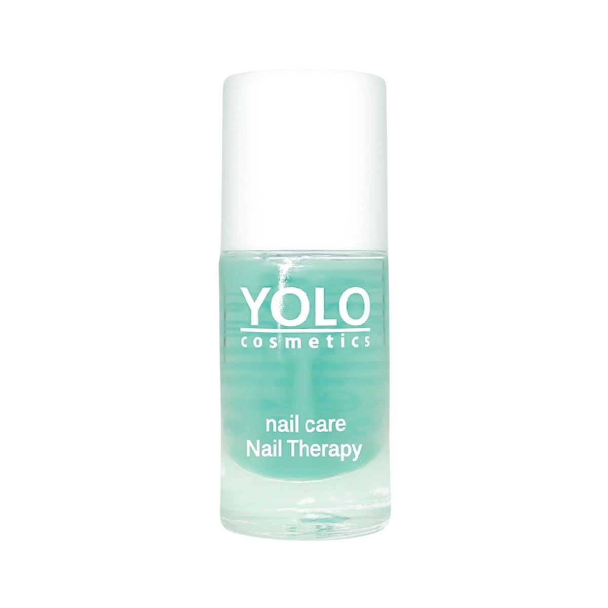 Refect Beauty Yolo Nail Therapy treatment bottle with a light blue nourishing formula for strengthening damaged nails.