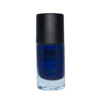 Refect Beauty Yolo pearl nail polish in a deep navy blue shade with a shimmering finish in a glass bottle