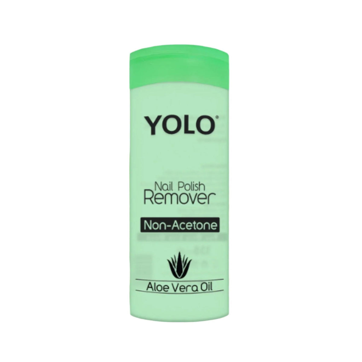 Refect Beauty Yolo non-acetone nail polish remover bottle with soothing aloe vera oil for natural and artificial nails. Main image