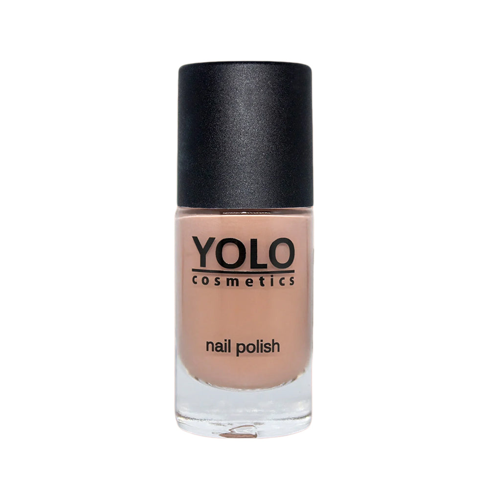 Refect Beauty Yolo nude nail polish bottle with a glossy finish and black cap against a white background