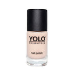 Refect Beauty Yolo nude nail polish in a clear glass bottle with a black cap for a smooth glossy finish