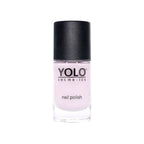 Refect Beauty YOLO nail polish in a soft pastel pink shade with a high-gloss finish in a clear glass bottle.