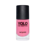 Refect Beauty Yolo Nail Polish in a creamy pink shade with a smooth, glossy finish in a glass bottle.