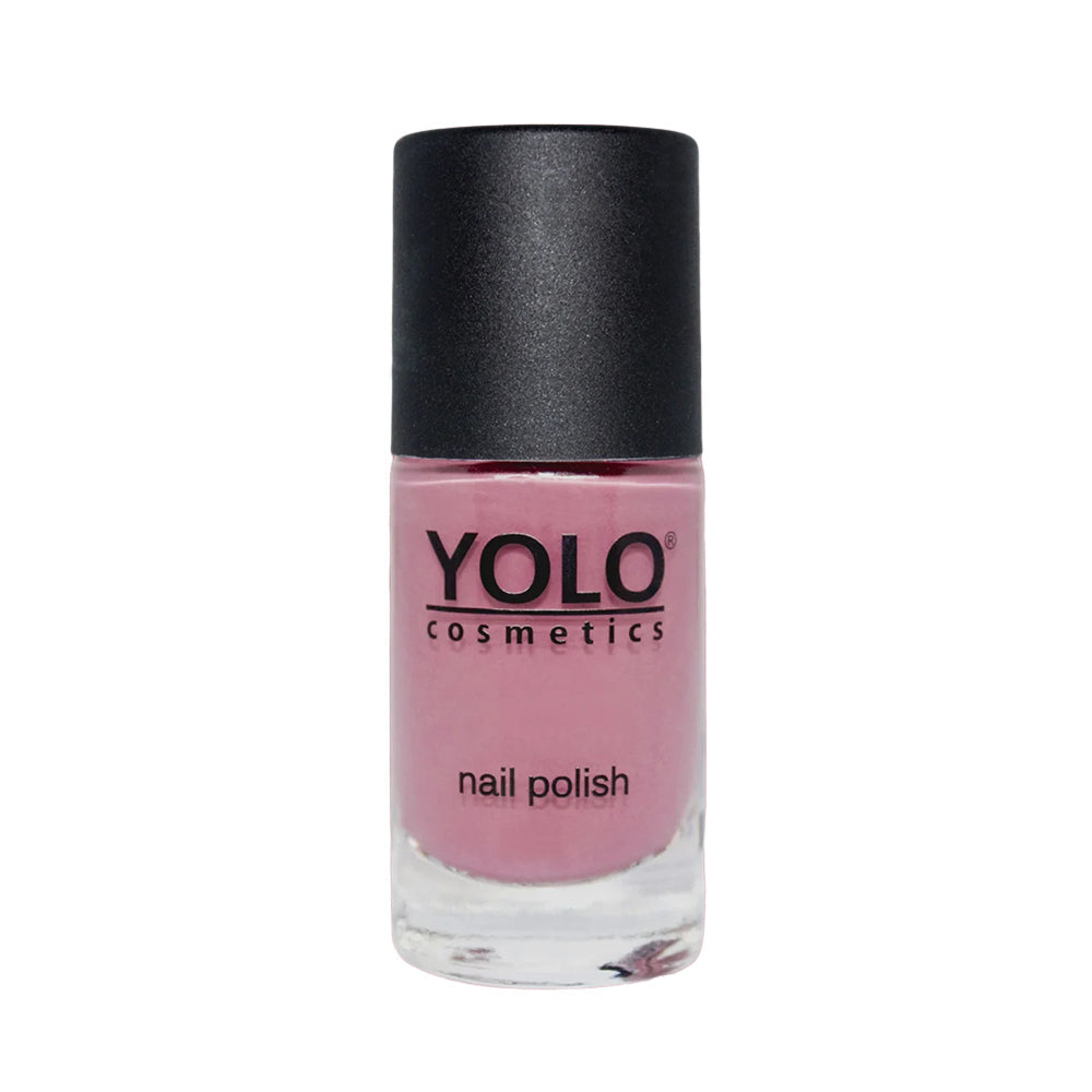 Refect Beauty Yolo Nail Polish in a soft dusty pink shade with a smooth, creamy, and glossy finish.