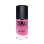 Refect Beauty Yolo creamy pink nail polish in a glass bottle with a black cap for a smooth glossy finish.