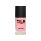 Refect Beauty Yolo nail polish in a soft pink shade with a high-gloss finish in a clear glass bottle