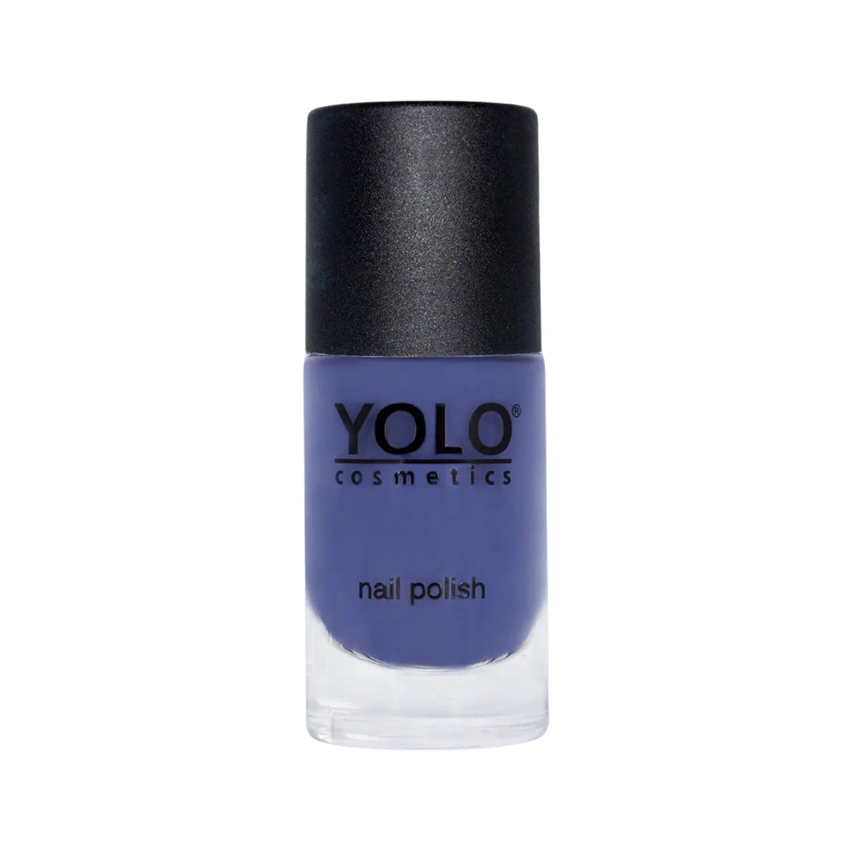 Refect Beauty Yolo Nail Polish in a rich creamy purple shade with a sleek black cap in a glass bottle. 209